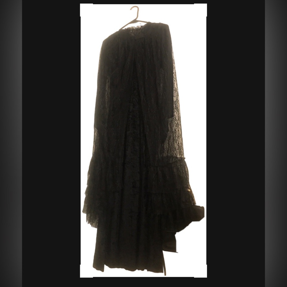 Elegant Black Lace hoodie and Black sheer Dress